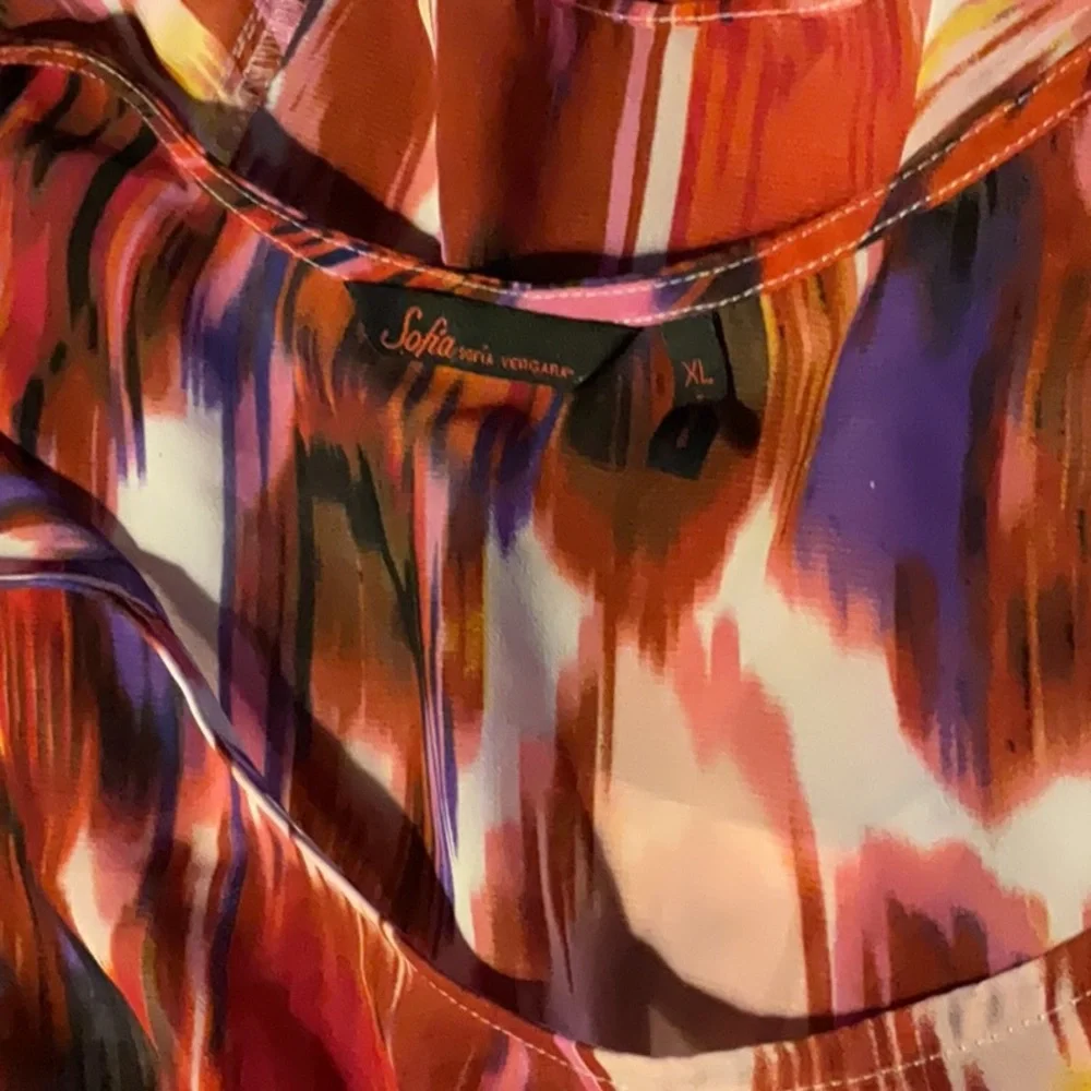 SOFIA VERGARA Whimsical Blouse XL Batwing Sleeve Dolman Comfort Chiffon Fairy - Picture 4 of 7